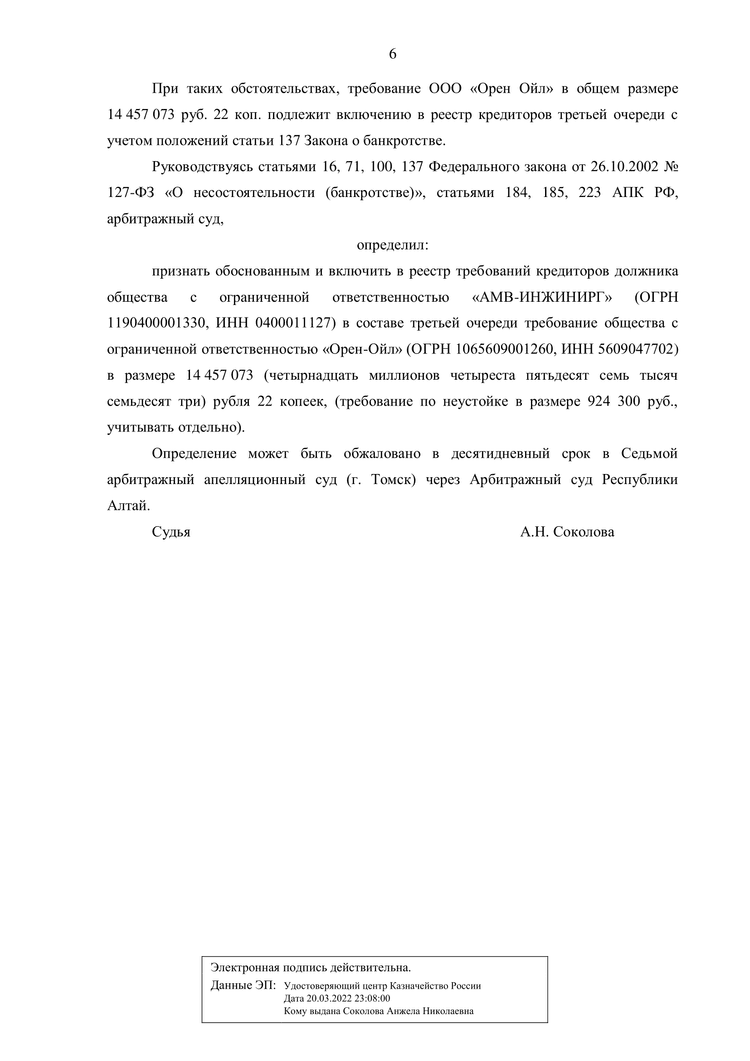 Включение в реестр кредиторов — страница 6